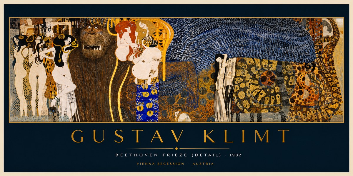 Klimt Beethoven Frieze (Detail) No2 - Plakat