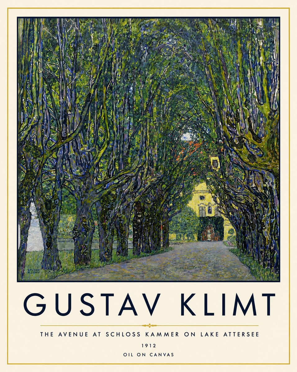 Klimt The Avenue at Schloss Kammer on Lake Attersee No4 - Plakat