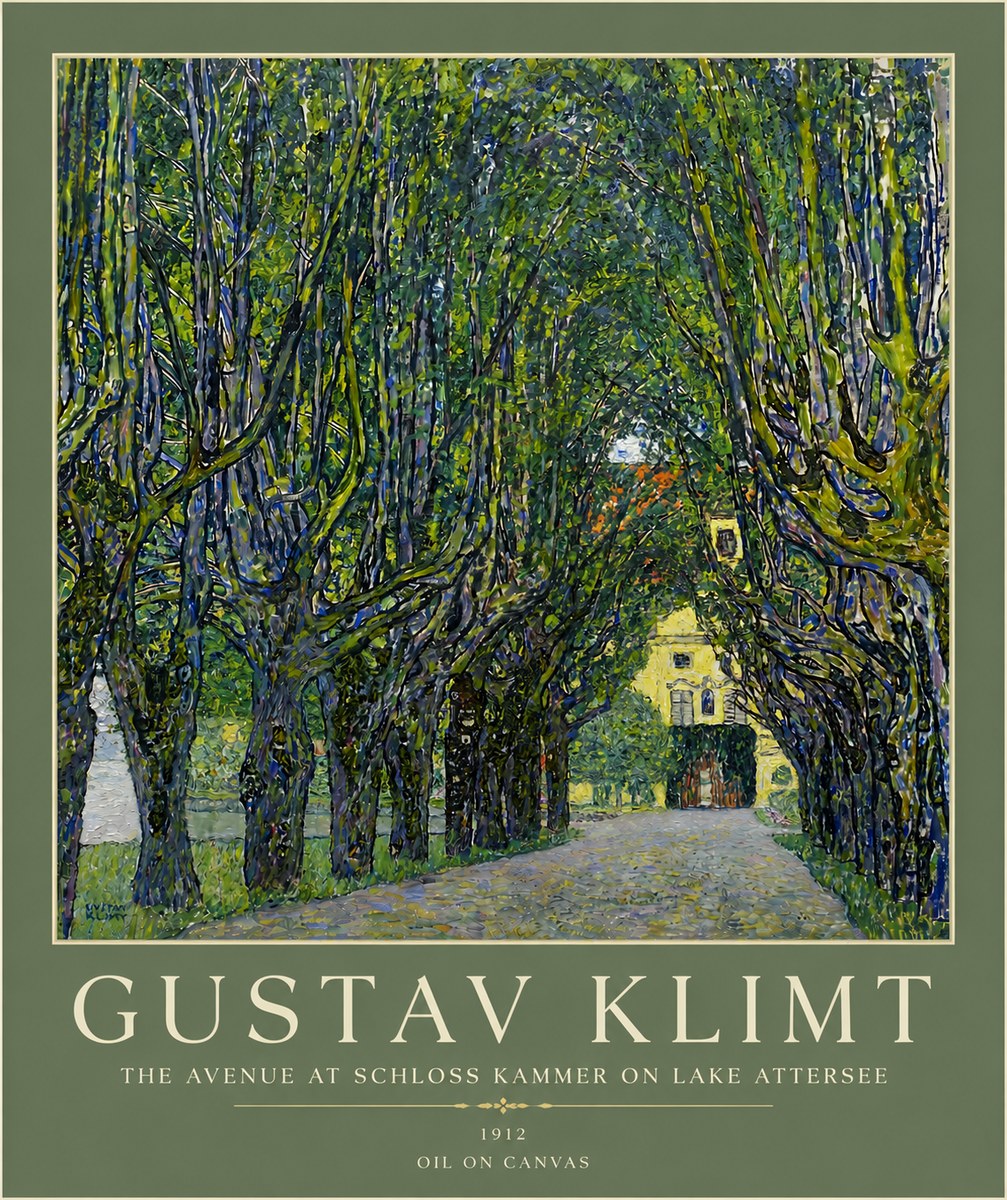 Klimt The Avenue at Schloss Kammer on Lake Attersee No5 - Plakat