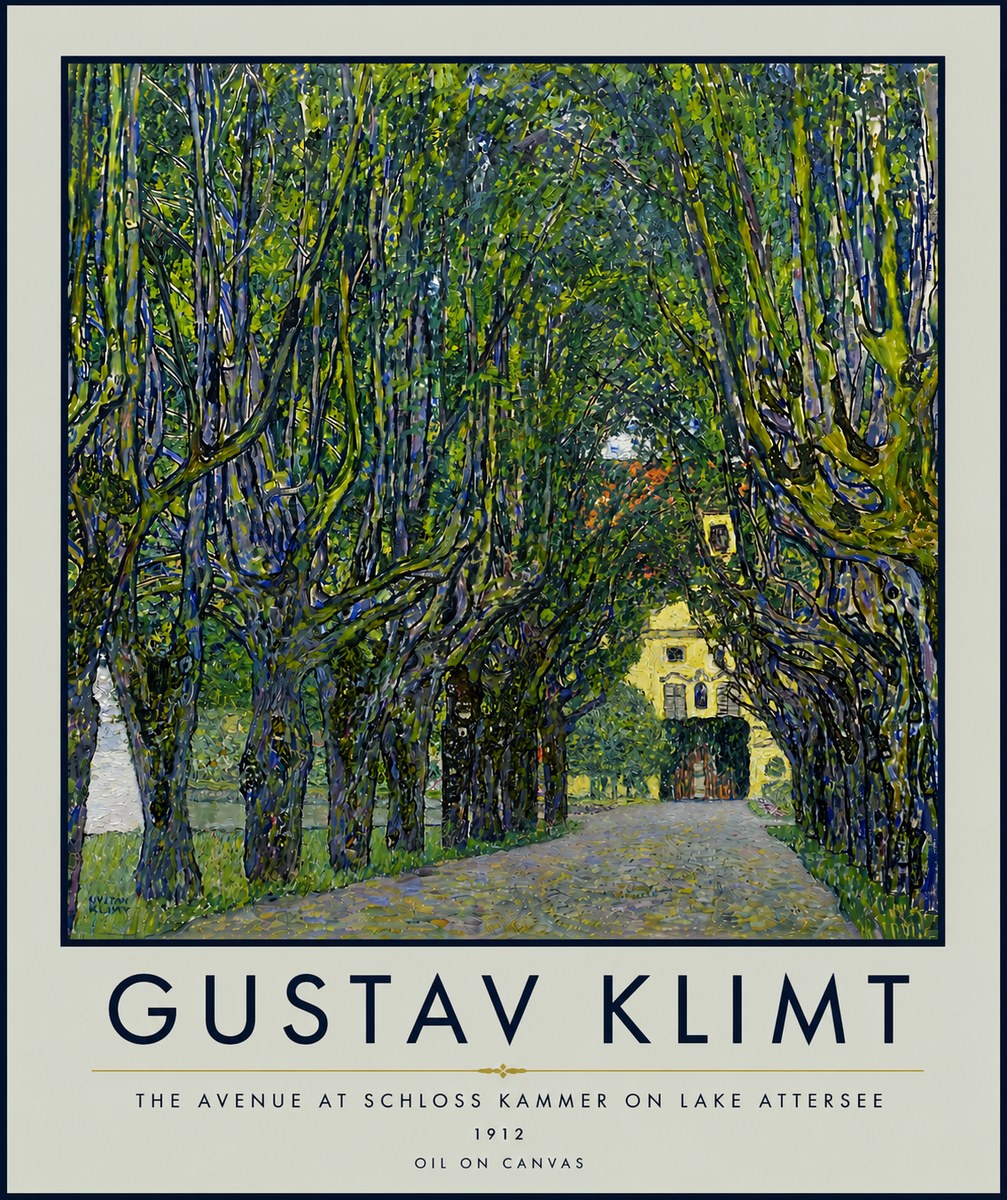 Klimt The Avenue at Schloss Kammer on Lake Attersee No6 - Plakat