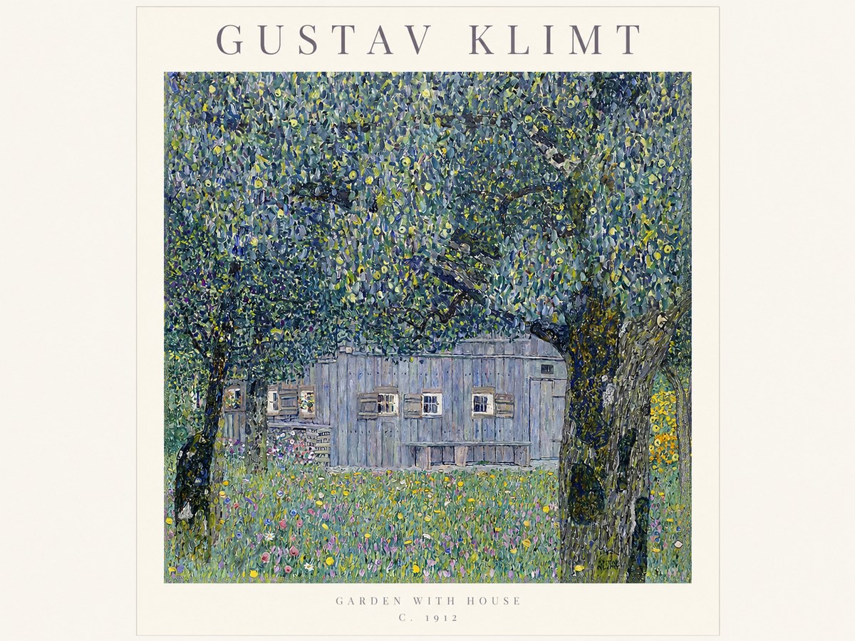 Klimt Garden with House No1 - Plakat