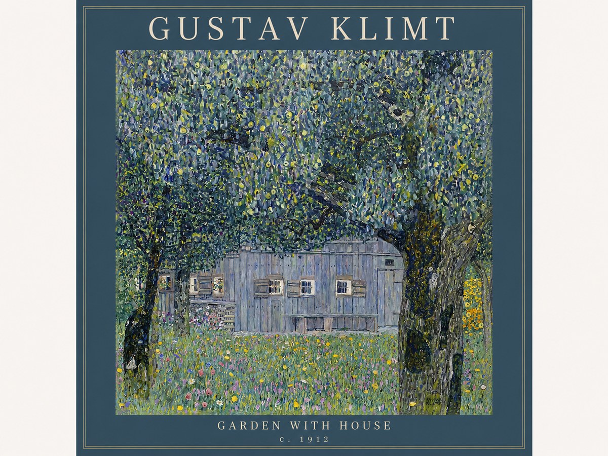 Klimt Garden with House No2 - Plakat
