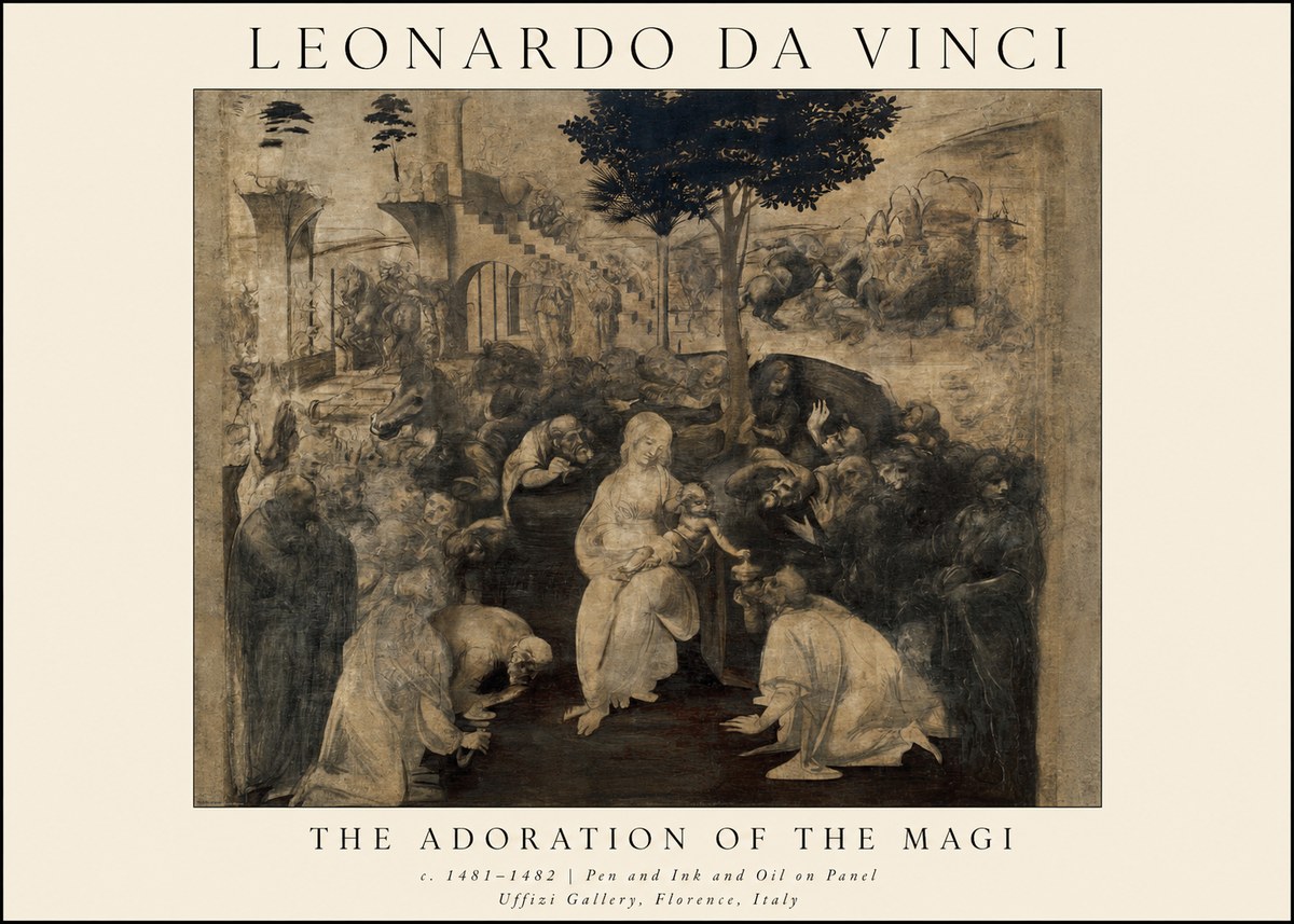 Leonardo da Vinci The Adoration of the Magi No1 - Plakat