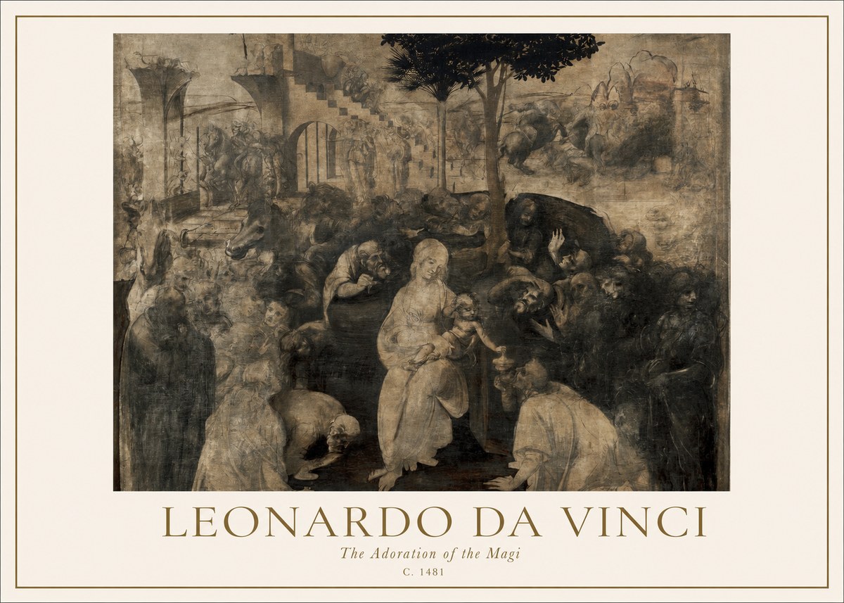 Leonardo da Vinci The Adoration of the Magi No3 - Plakat