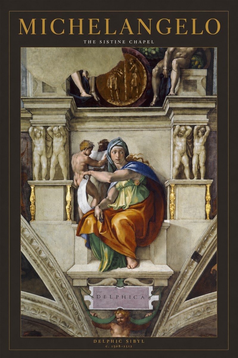 Michelangelo Delphic Sibyl No2 - Plakat