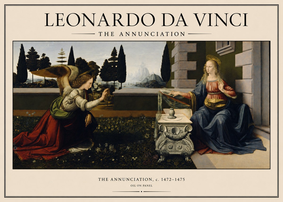 Leonardo da Vinci The Annunciation No1 - Plakat