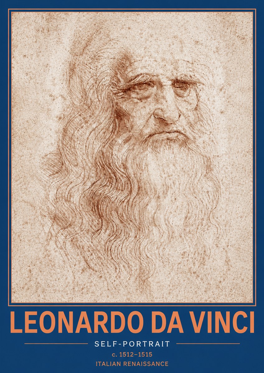 Leonardo da Vinci Self-portrait I No5 - Plakat