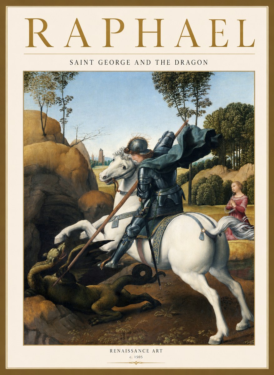 Raphael Saint George and the Dragon No1 - Plakat