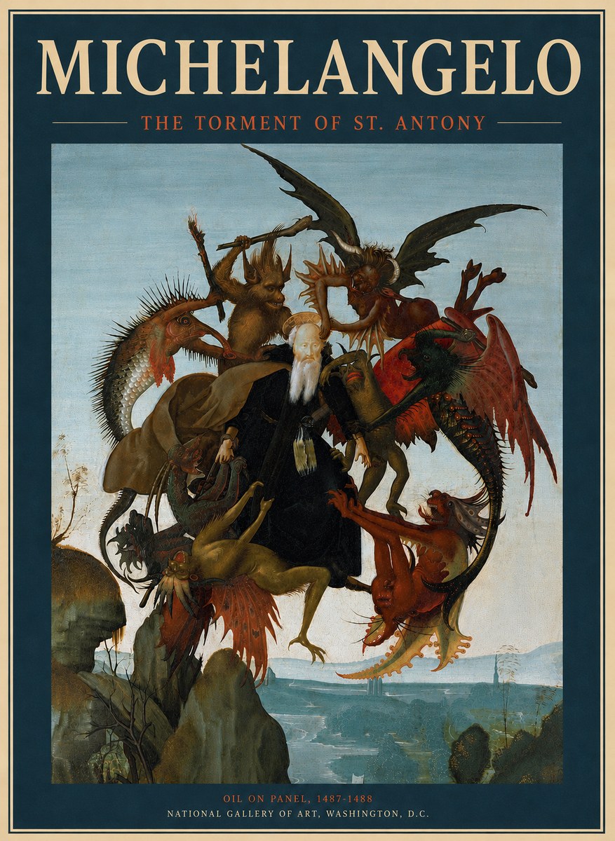 Michelangelo The Torment of St. Antony No6 - Plakat