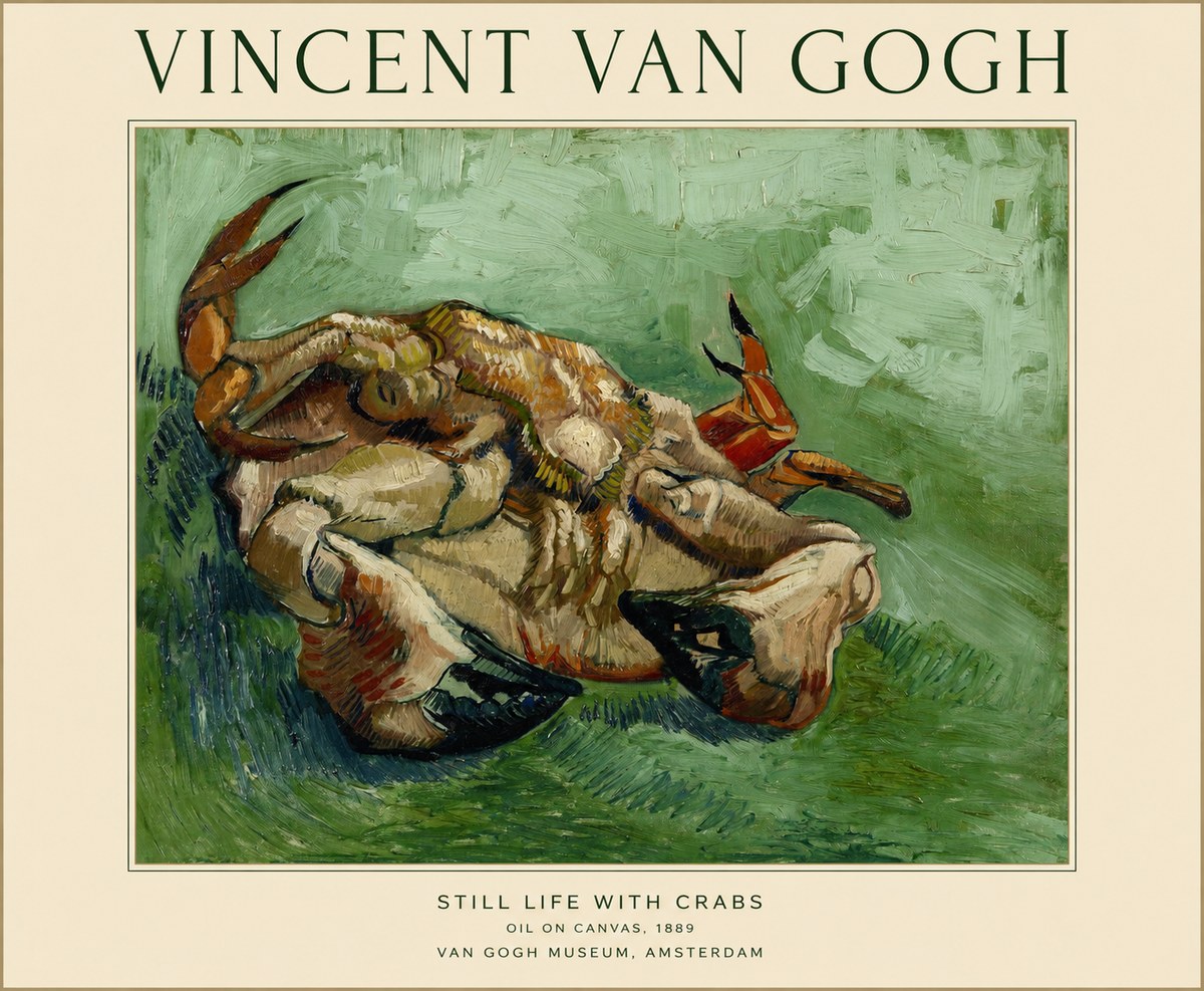 Van Gogh Still Life with Crabs No1 - Plakat