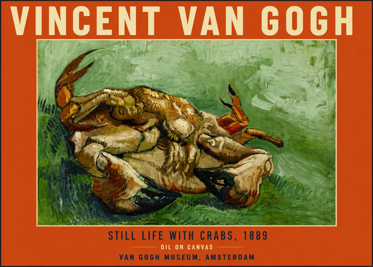 Van Gogh Still Life with Crabs No6 - Plakat
