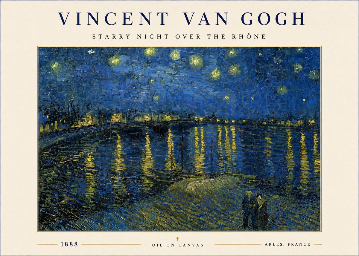 Van Gogh Starry Night over the Rhône No3 - Plakat