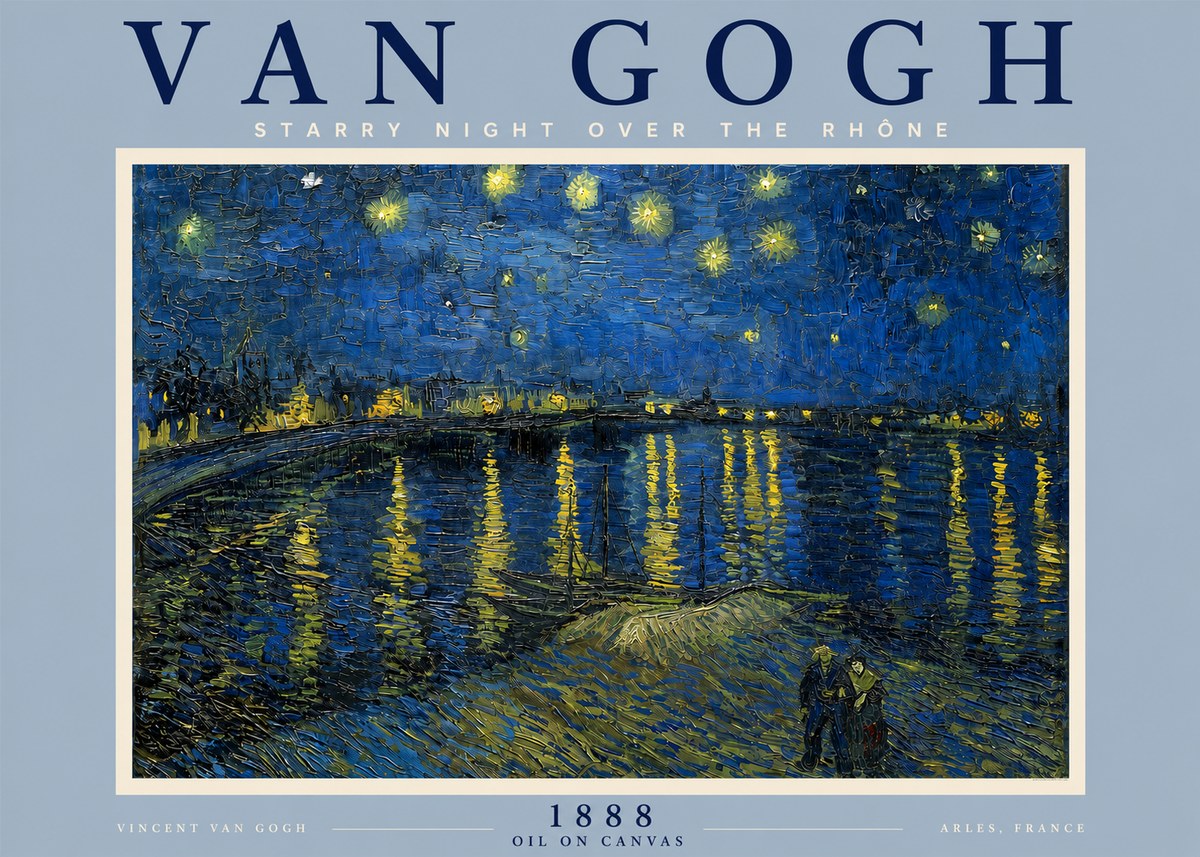 Van Gogh Starry Night over the Rhône No5 - Plakat