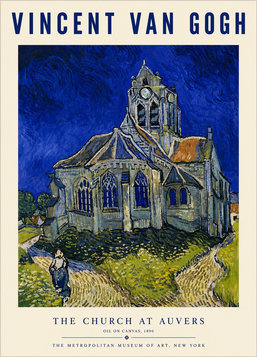 Van Gogh The Church at Auvers I No6 - Plakat