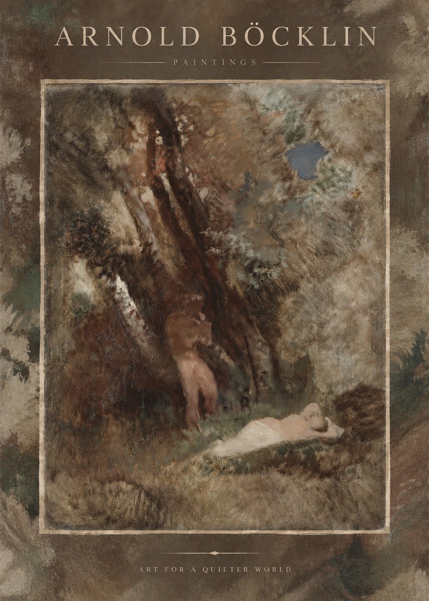 Arnold Böcklin Pan Frightening a Nymph No6 - Plakat