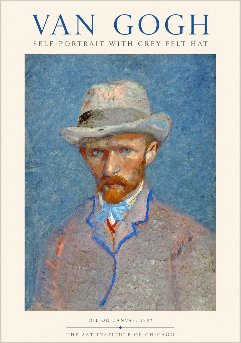 Van Gogh Self-portrait with Grey Felt Hat II No1 - Plakat