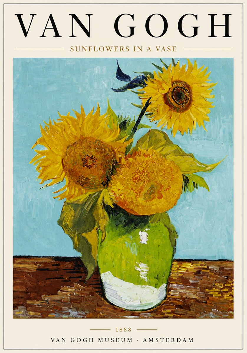 Van Gogh Sunflowers in a Vase No5 - Plakat