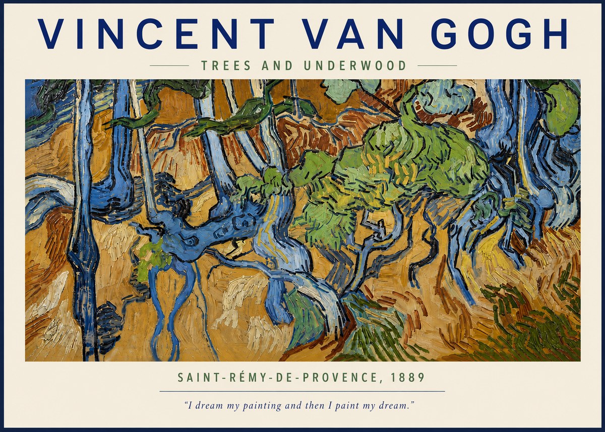 Van Gogh Trees and Underwood No3 - Plakat