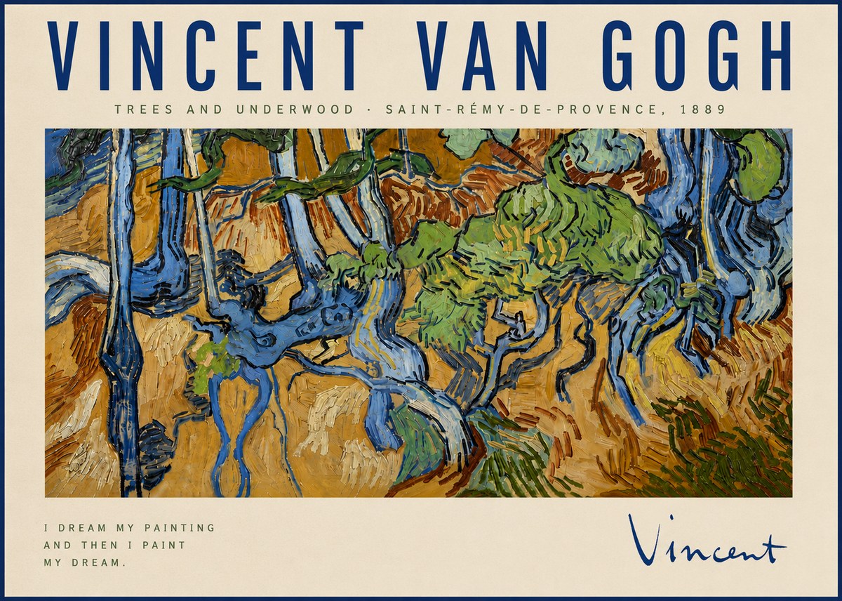 Van Gogh Trees and Underwood No4 - Plakat