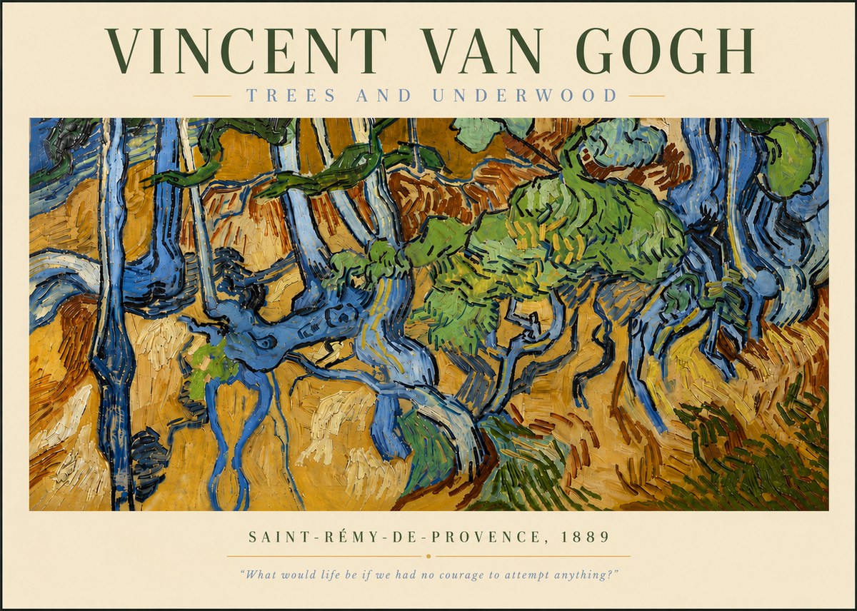 Van Gogh Trees and Underwood No5 - Plakat