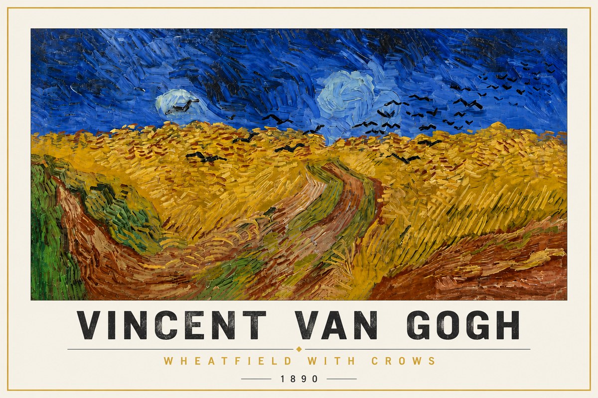 Van Gogh Wheatfield with Crows No4 - Plakat