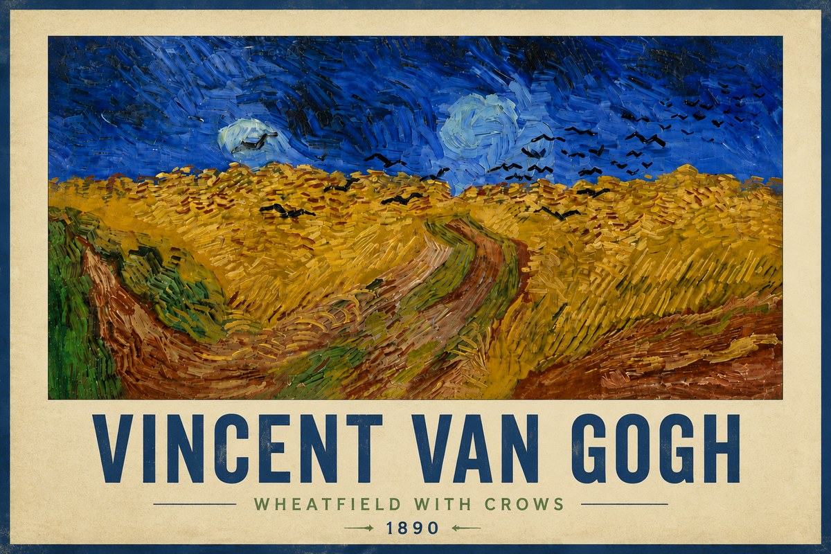 Van Gogh Wheatfield with Crows No6 - Plakat