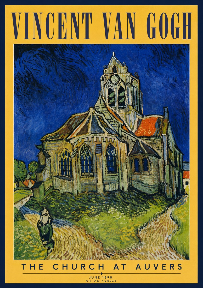 Van Gogh The Church at Auvers II No3 - Plakat
