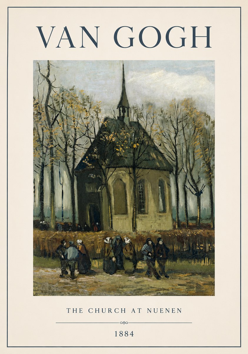Van Gogh The Church at Nuenen No1 - Plakat