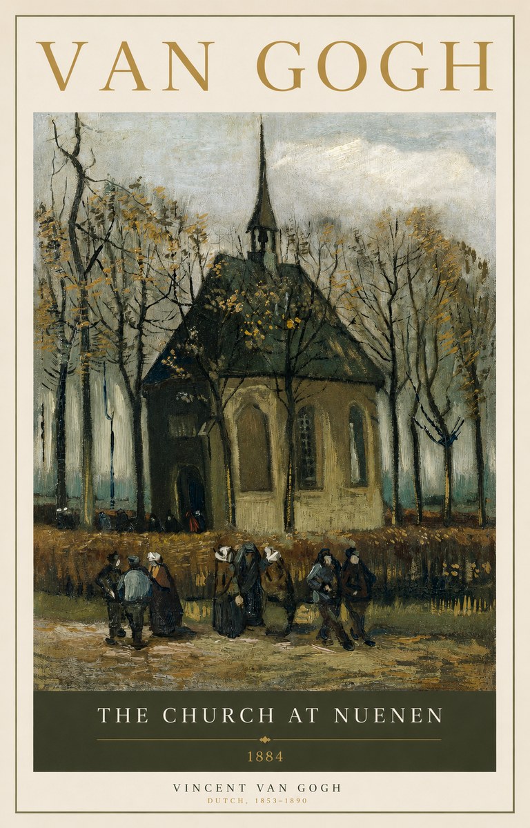 Van Gogh The Church at Nuenen No2 - Plakat