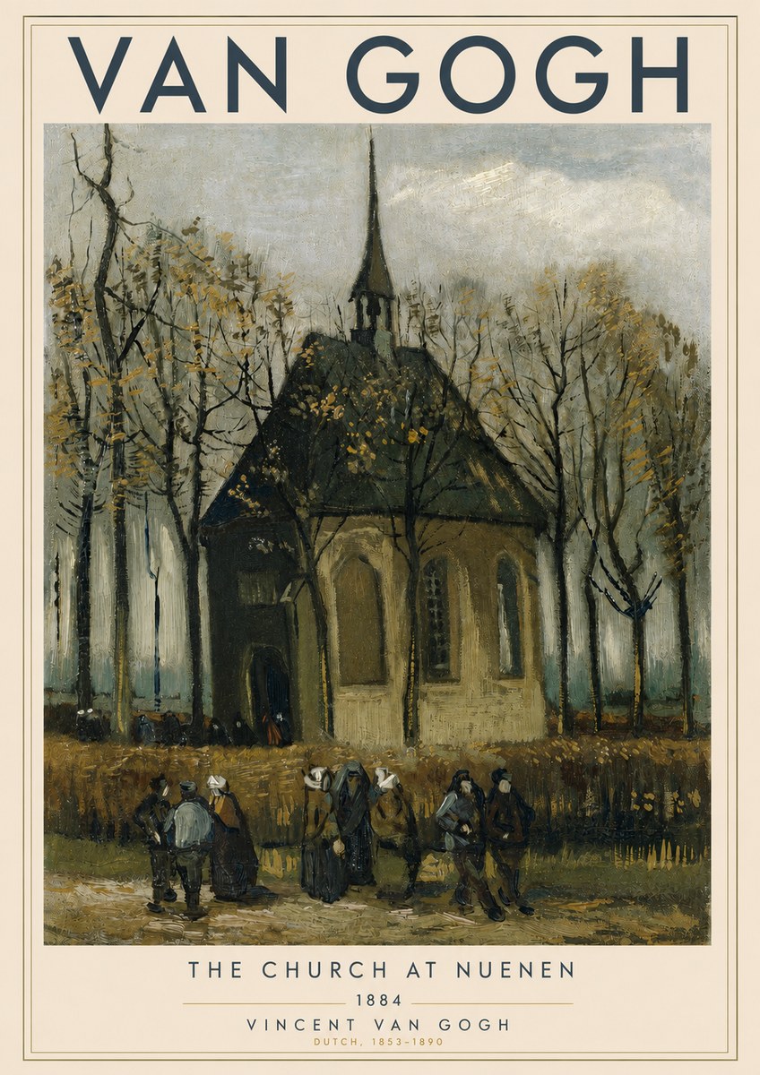Van Gogh The Church at Nuenen No3 - Plakat