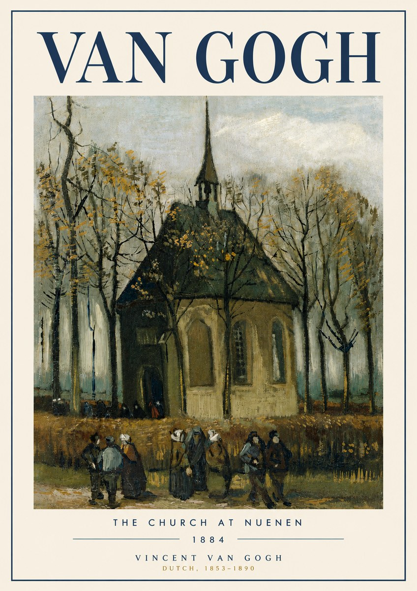 Van Gogh The Church at Nuenen No5 - Plakat