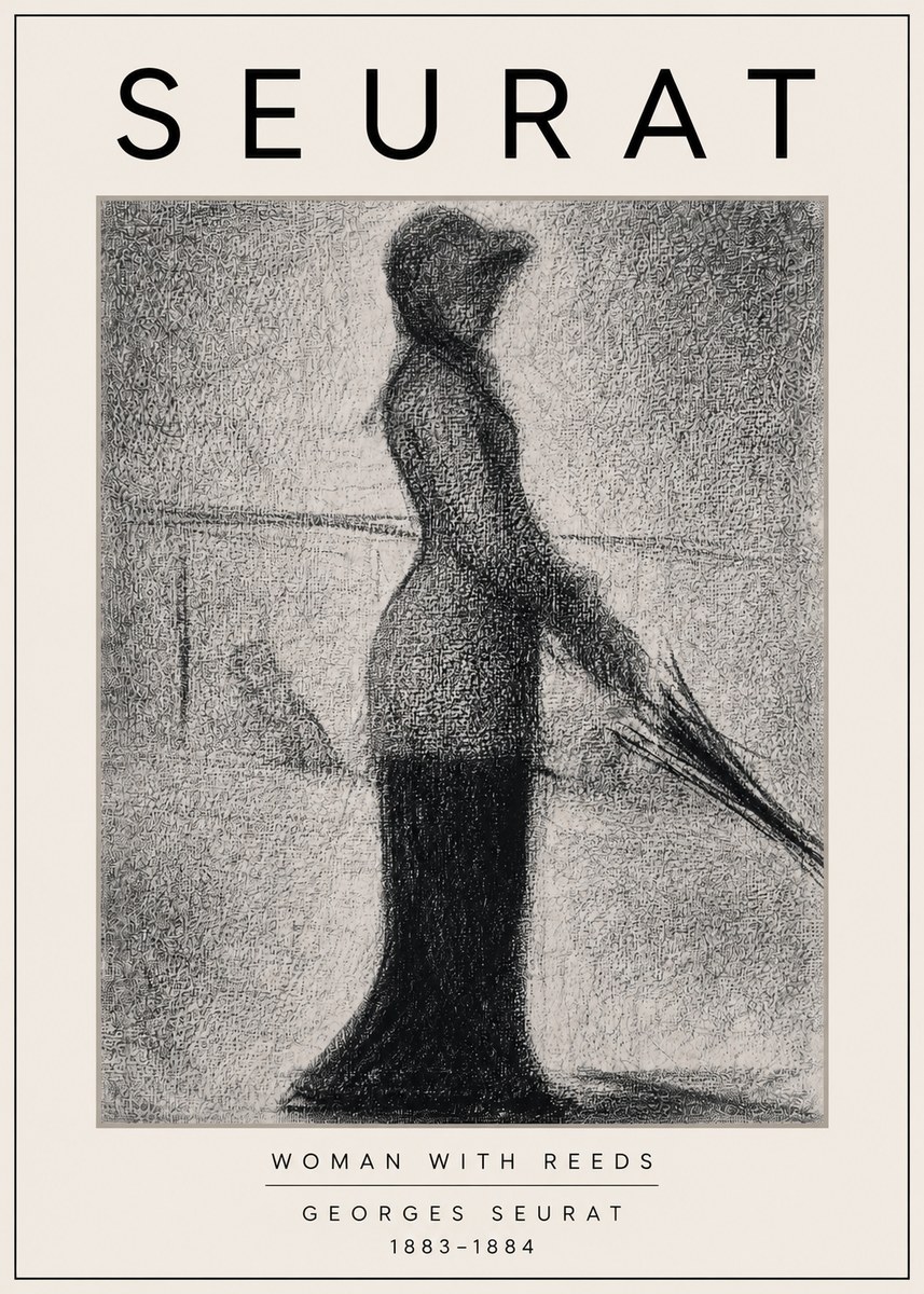 Seurat Woman with Reeds No3 - Plakat