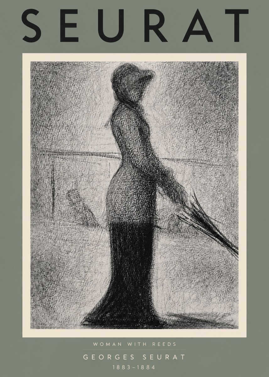 Seurat Woman with Reeds No4 - Plakat