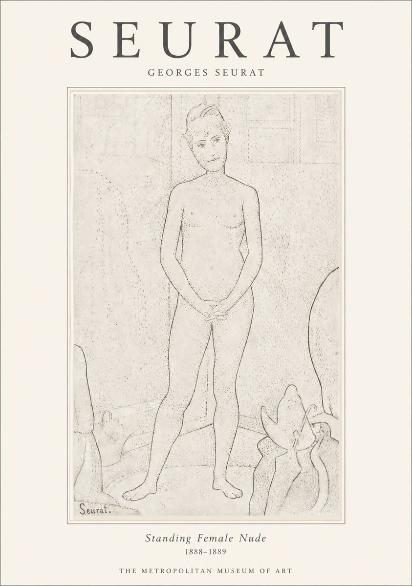 Seurat Standing Female Nude No1 - Plakat