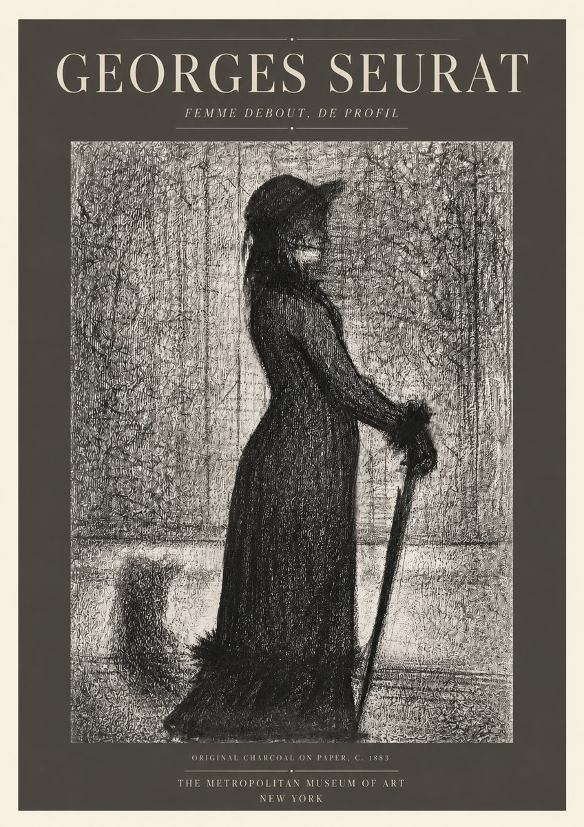 Seurat Femme Debout, De Profil No3 - Plakat