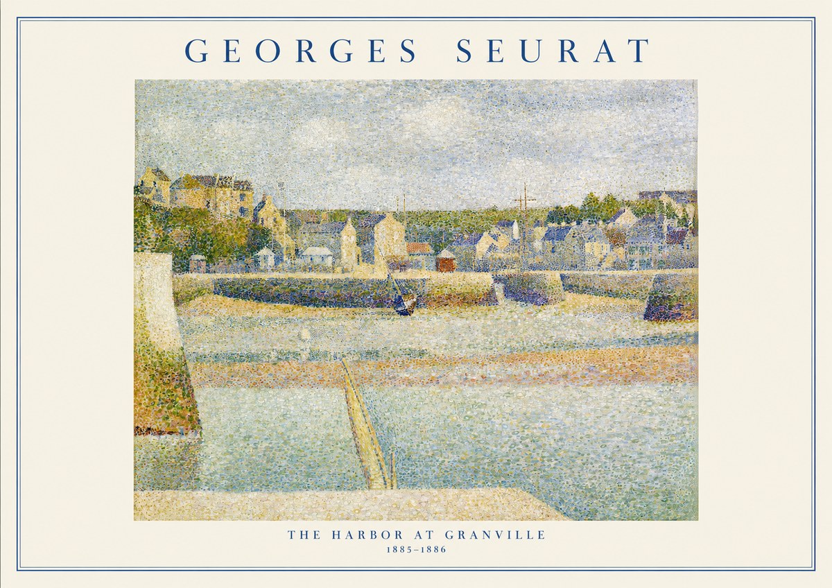 Seurat The Harbor at Granville No1 - Plakat
