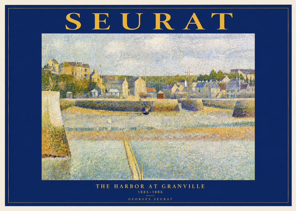 Seurat The Harbor at Granville No4 - Plakat