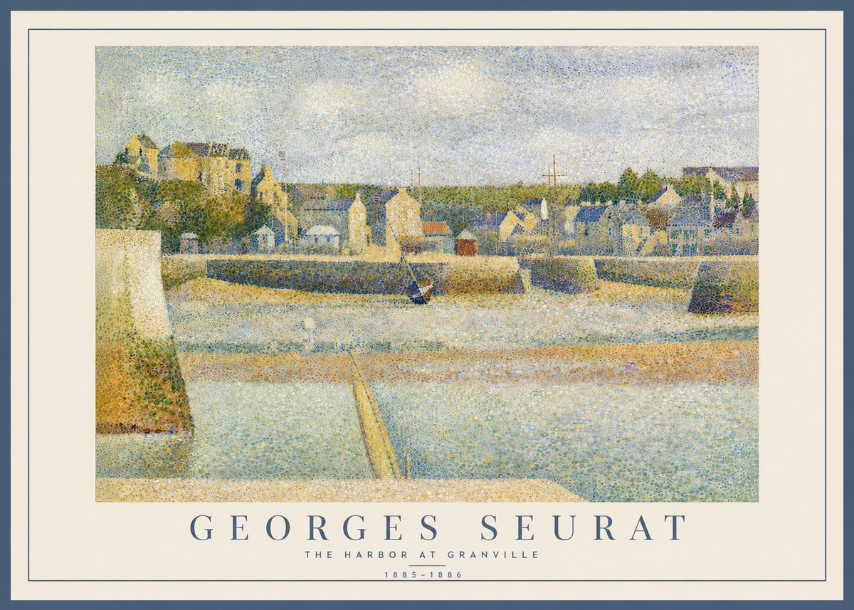 Seurat The Harbor at Granville No5 - Plakat