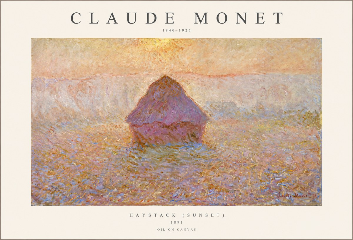 Monet Haystack (Sunset) No1 - Plakat