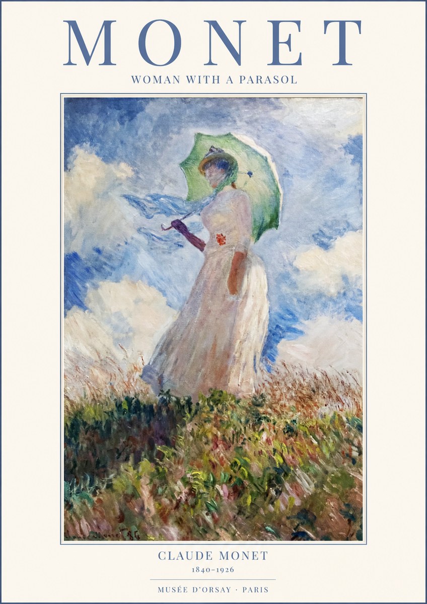 Monet Woman with a Parasol No1 - Plakat