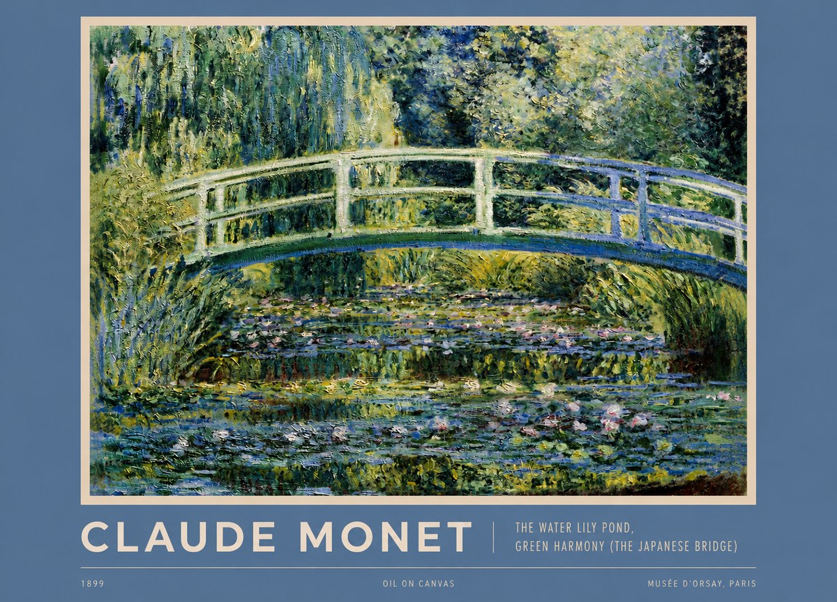 Monet The Water Lily Pond, Green Harmony (the Japanese Bridge) No2 - Plakat