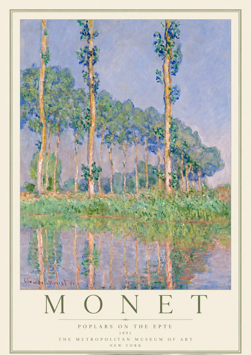 Monet Poplars on the Epte No2 - Plakat