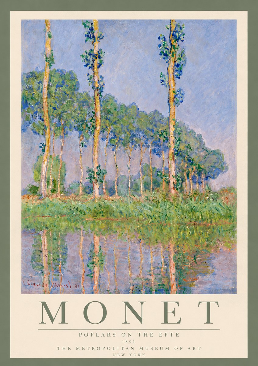 Monet Poplars on the Epte No6 - Plakat