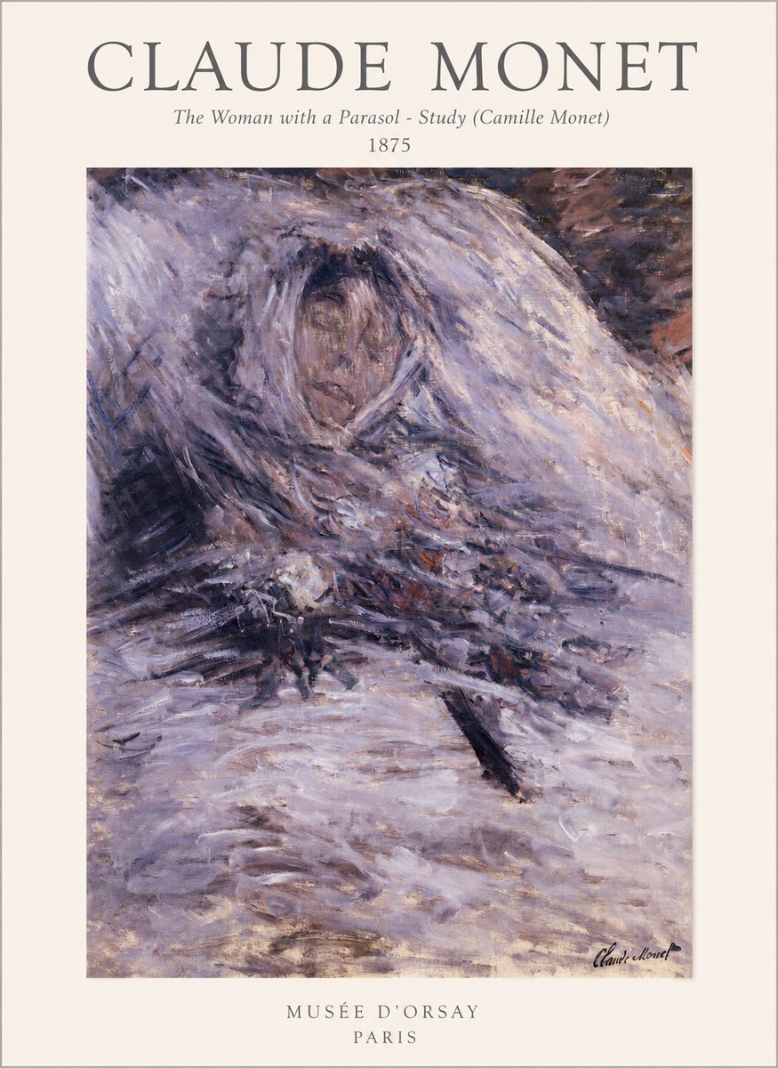 Monet The Woman with a Parasol - Study (Camille Monet) No1 - Plakat