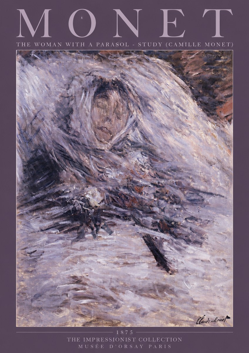 Monet The Woman with a Parasol - Study (Camille Monet) No2 - Plakat