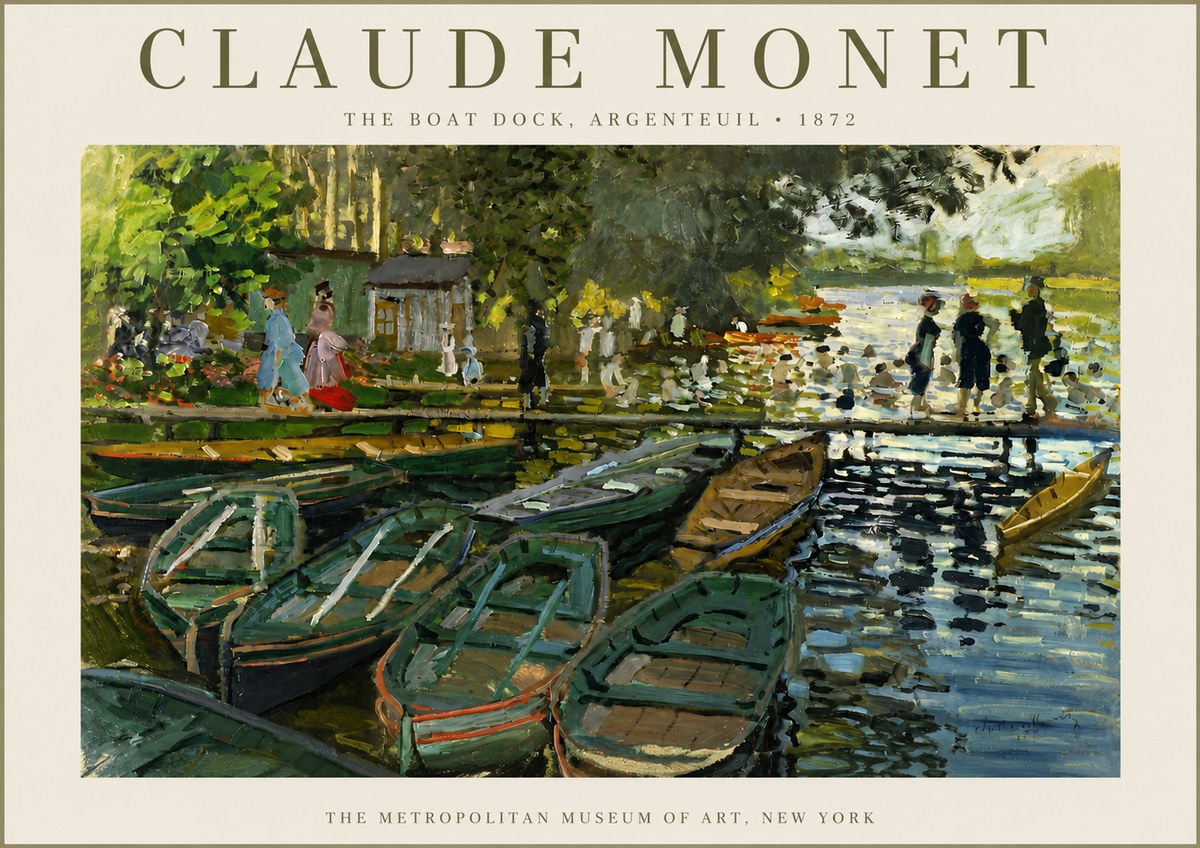 Monet The Boat Dock, Argenteuil No3 - Plakat