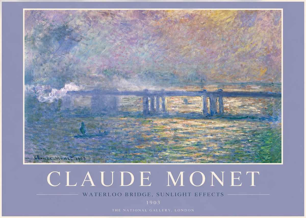 Monet Waterloo Bridge, Sunlight Effects No2 - Plakat