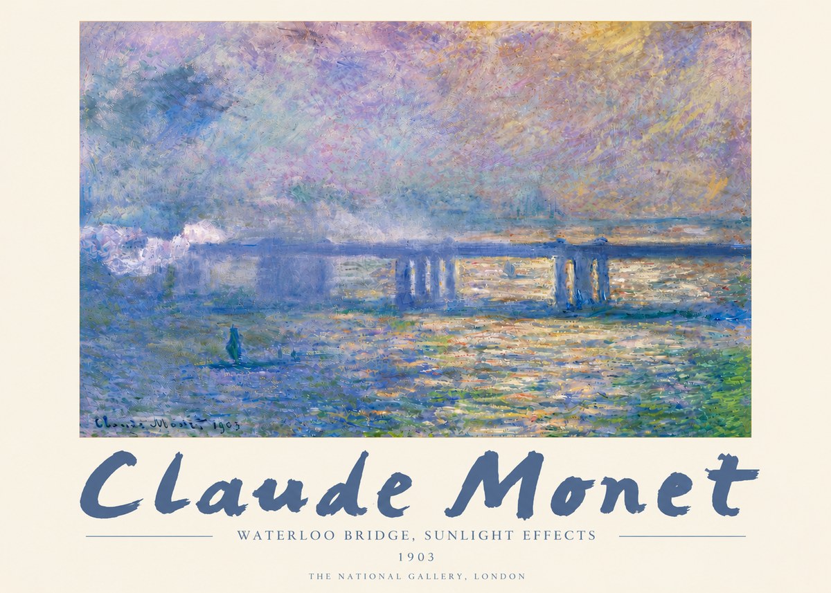 Monet Waterloo Bridge, Sunlight Effects No5 - Plakat