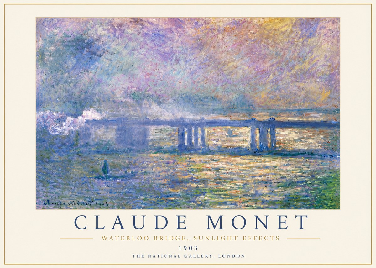 Monet Waterloo Bridge, Sunlight Effects No6 - Plakat
