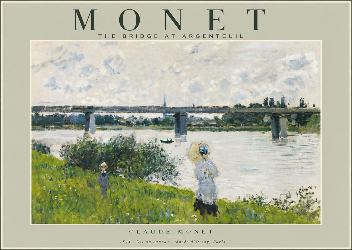 Monet The Bridge at Argenteuil II No3 - Plakat